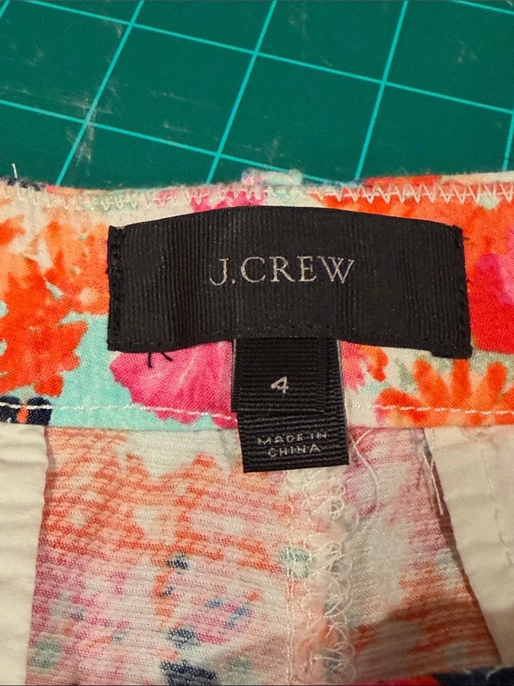 J. Crew Floral watercolor Mid-Rise Shorts in Orange, Pink & Teal 4